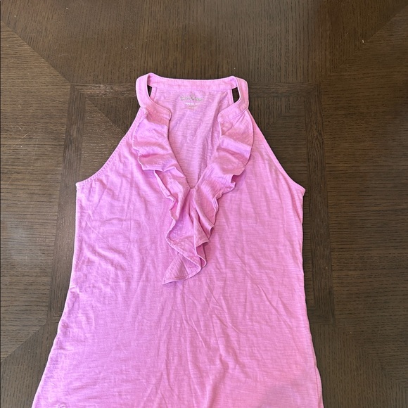 Lilly Pulitzer Pink Ruffle Tank Top - Picture 2 of 6